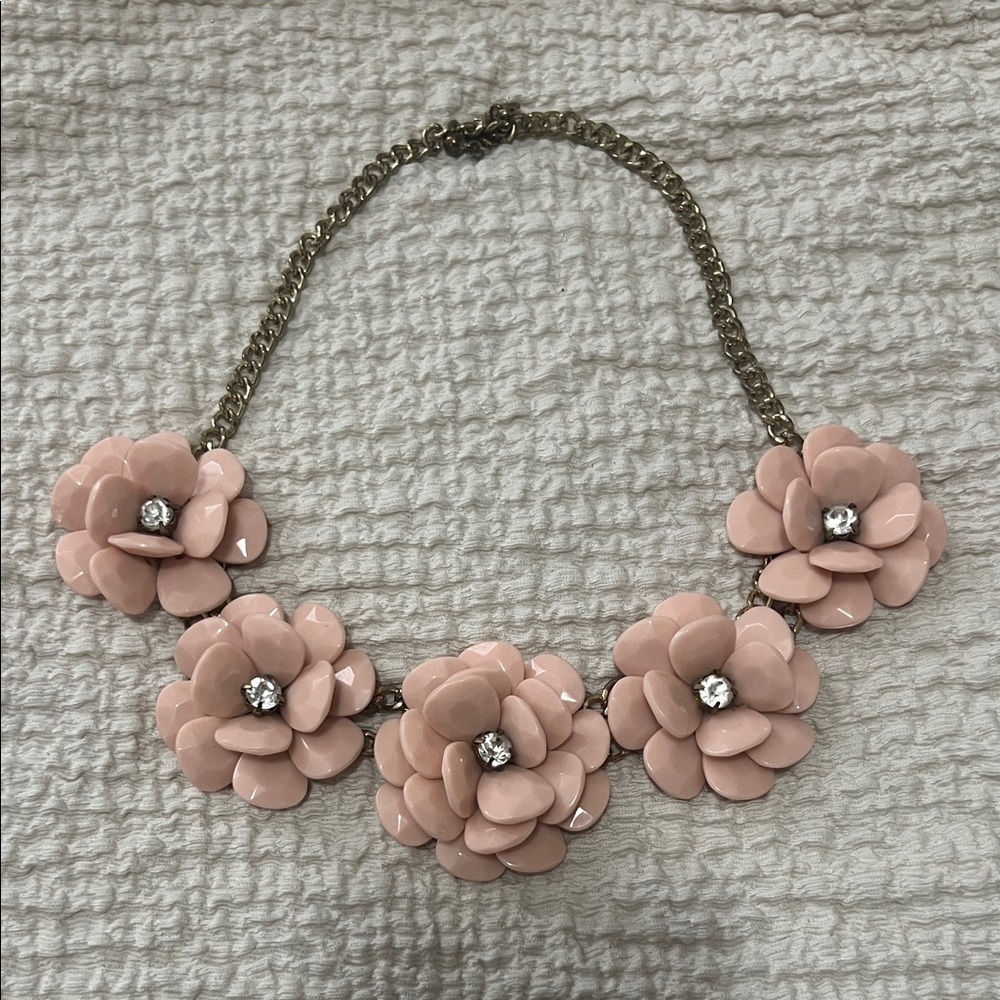 Elegant Pink Floral Necklace